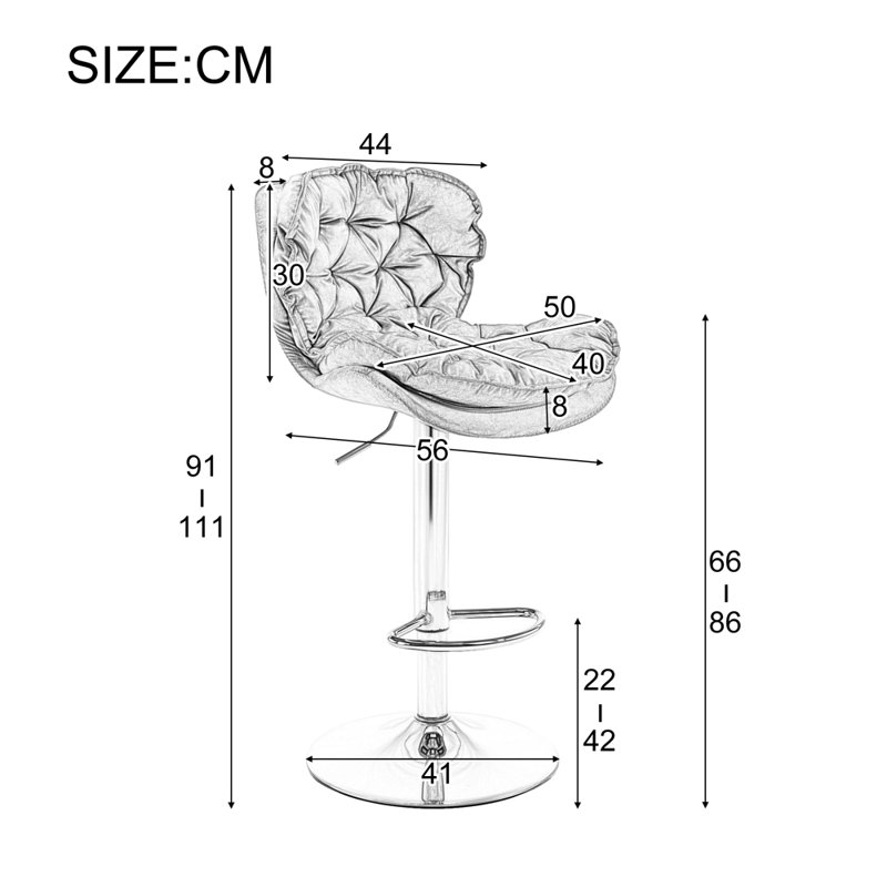 Swivel Upholstered Adjustable Height Counter Stool