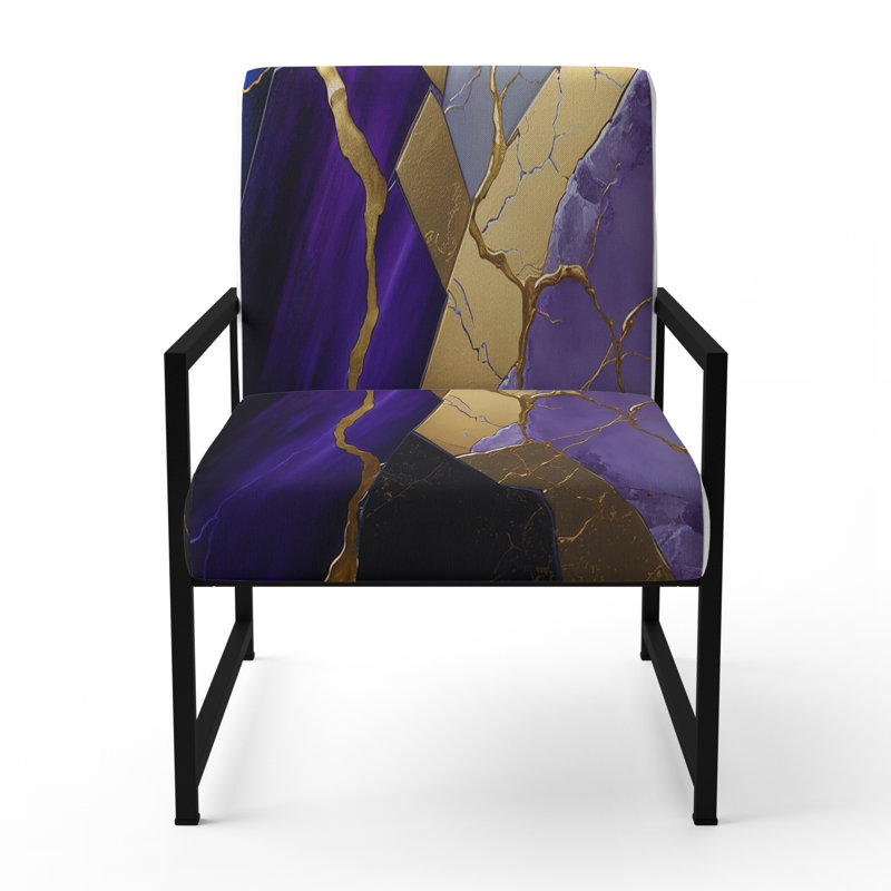 Cress - Fauteuil d'appoint rembourré en marbre, Noir, noir, noir, noir