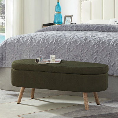 Banc de rangement avec repose-pieds ovale Luxury
