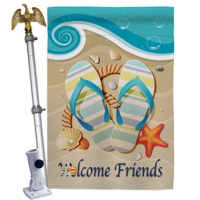 Double Sided 40'' H x 28'' W Polyester Flag Set