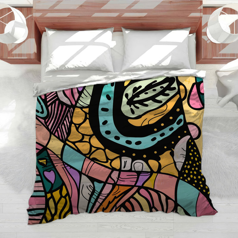 Abstract Mural Bedding Abstract Comforter Modern, King Comforter