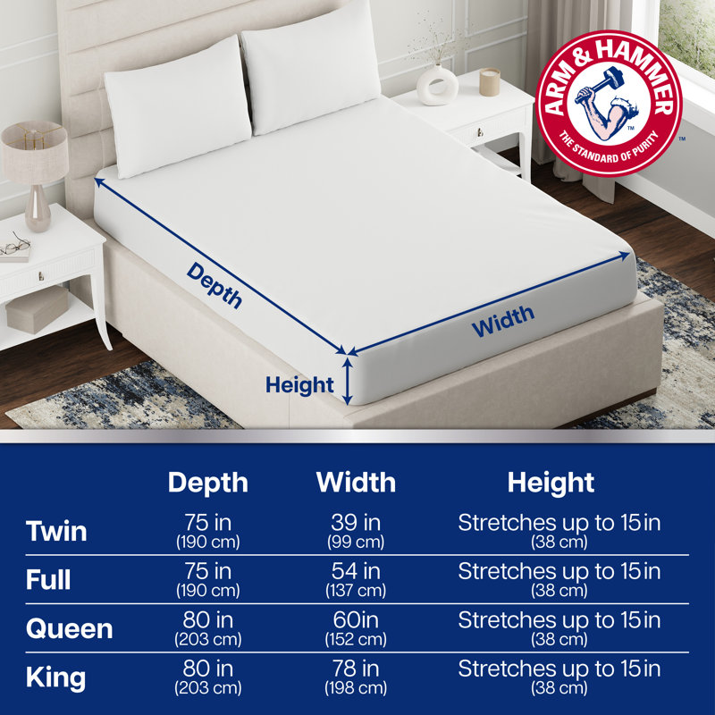Arm & Hammer Cooling Comfort Fitted Mattress Protector, Twin