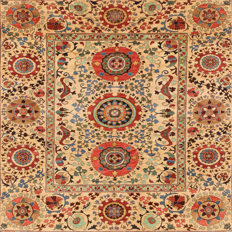 Tapis abstrait moderne 3905, Carré 3 pi