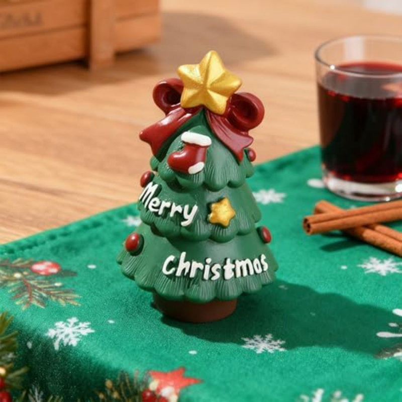 Arbre de Noël mignon, statue de sapin, figurine, ornement de bureau, décorations de Noël, mini figurine de sapin de Noël
