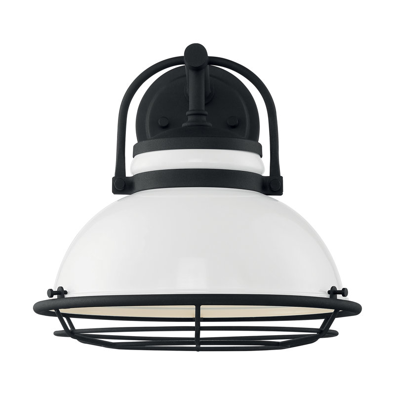 Ankur Wall Light, Gloss White/Textured Black