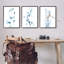 Aesthetic Minimalist Blue Botanical Floral Design par Albert Koetsier - Ensemble de 3 peintures-70553021-70553022