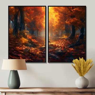 Forêt, sérénité, après-midi, lumière du soleil en automne I - paysages, art mural forêt