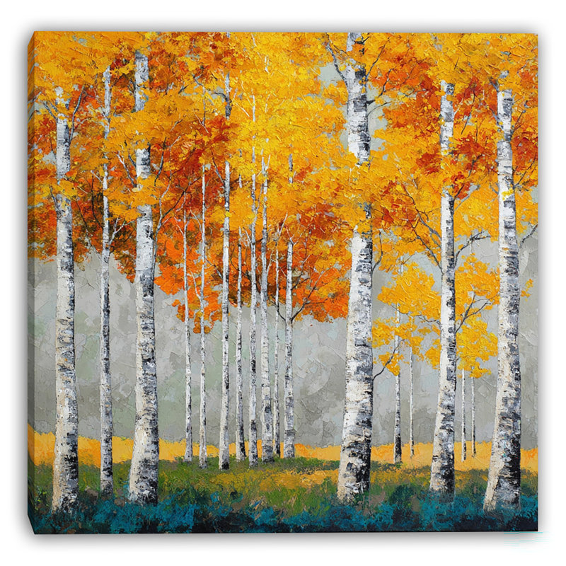 «Birch Forest in Fall», art mural sur toile tendue, H 30 po x l 30 po