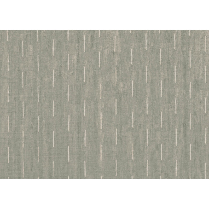 Hand Knotted Striped Area Rug in Blue/Beige, Rectangle 12' x 15'