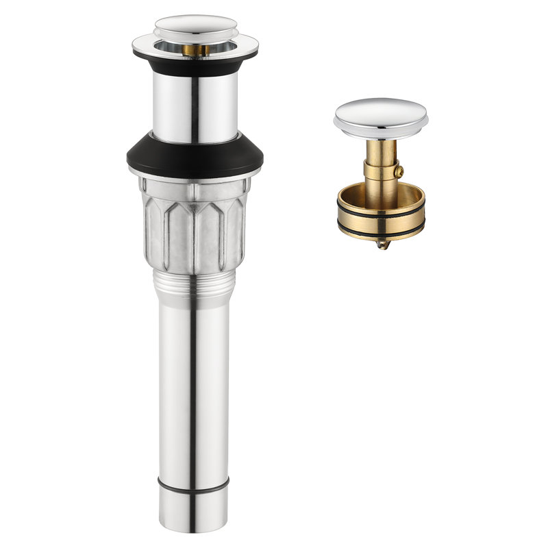 Pop-up Bathroom Sink Drain Without Overflow, Polished Chrome