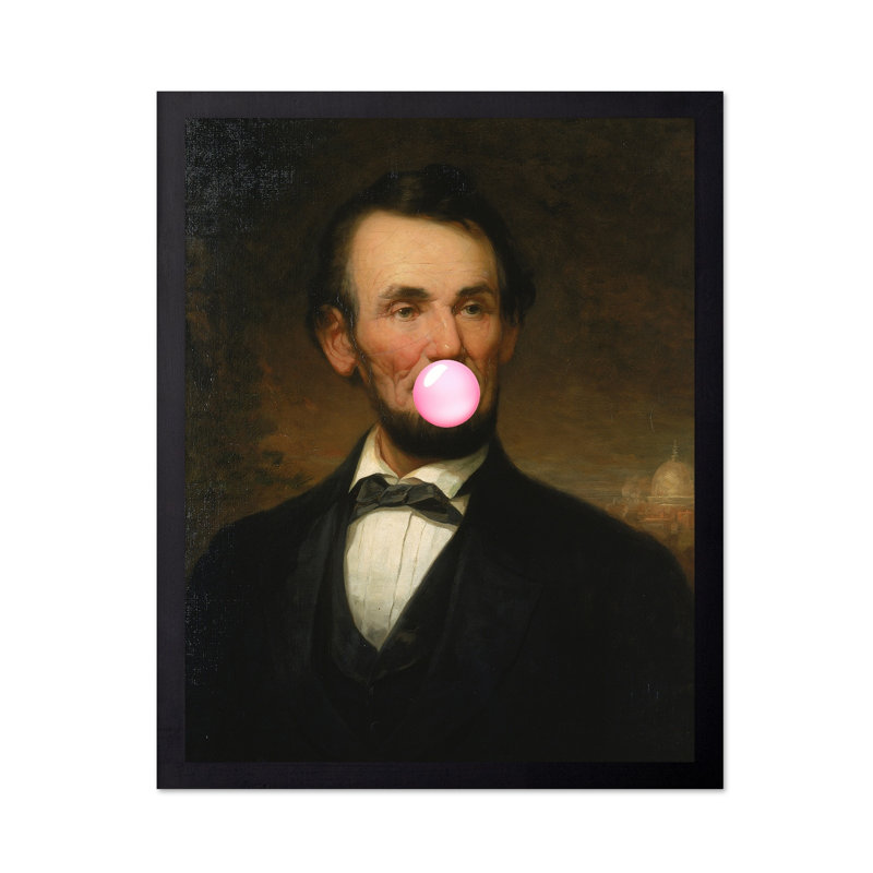 Abraham Lincoln rose gomme à bulles, Unframed, Poster, 18"H x 24"W