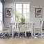 Retro Style 7-Piece Dining Table Set With Extendable Table And 6 Upholstered Chairs (Brown+White)