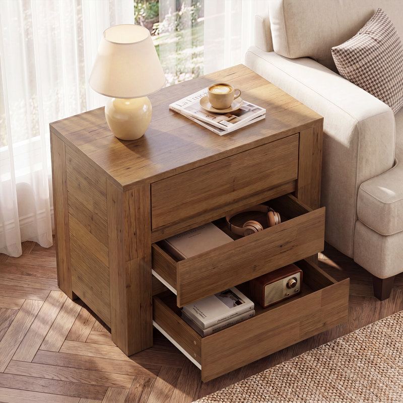 Table de chevet 3 tiroirs 31,5 po