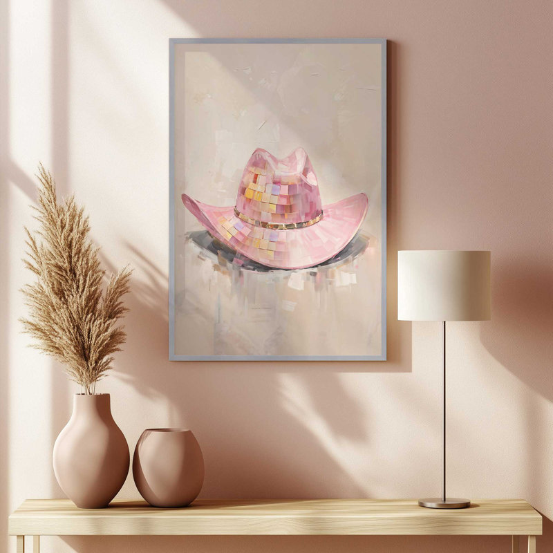 Imprimé Cowboy Essentials en rose II, Blanc opaque, H 21 po x l 17 po