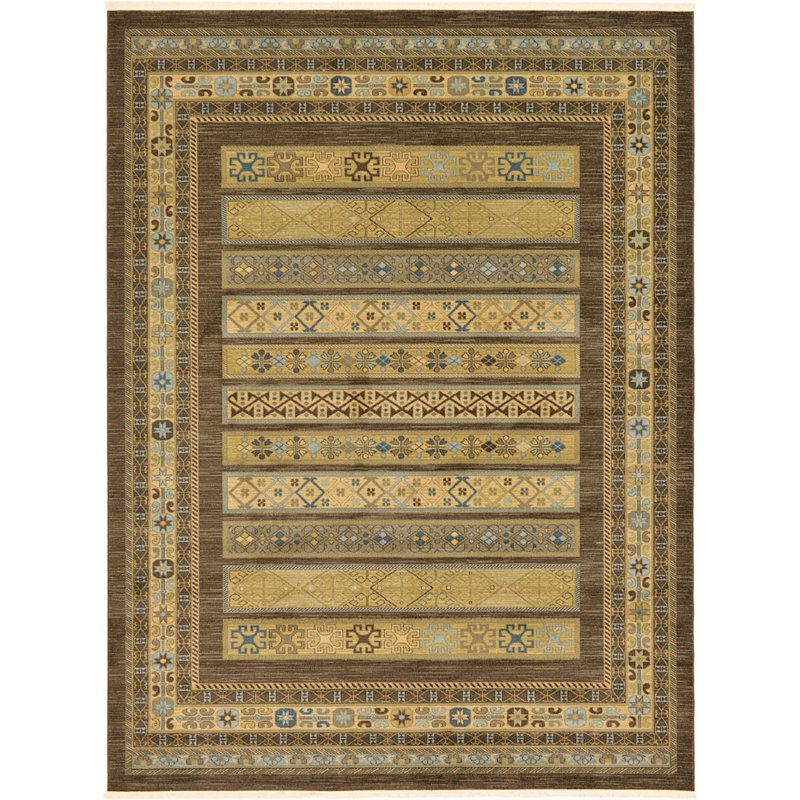 Jaeden Geometric Area Rug, Rectangle 8' x 11', Brown 