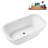 63" Streamline Soaking Glossy White Freestanding Tub and Tray With Internal Drain-101412850