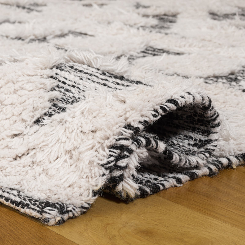 Tapis en laine tissé à la main Davison, Rectangle de 6 pi x 9 pi