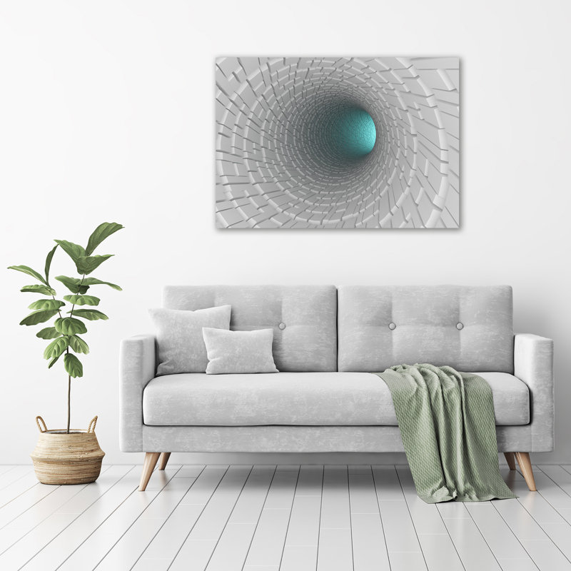 Canvas Print - Wall Art - Prints On Canvas - 100X70 Image Picture Theme: 3D Tunnel