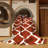 Machine Washable Trellis Brown Area Rug-115016840