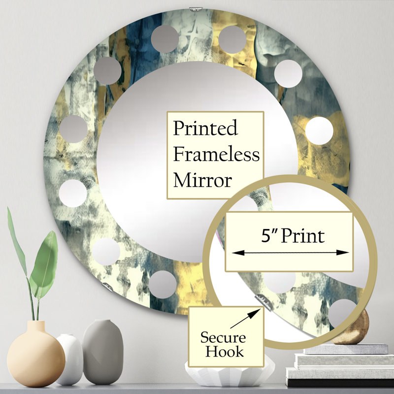 Manaus - Miroir mural moderne rond, 24 po x 24 po