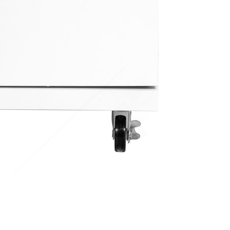 Commode 5 tiroirs avec roulettes - Armoire de rangement moderne, Blanc