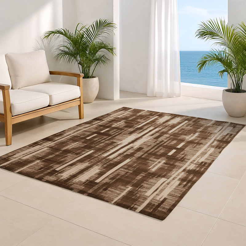 Tapis brun abstrait intérieur et extérieur, Rectangle 4pi x 6 pi