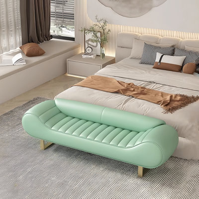 Banc rembourré en similicuir Eyvin