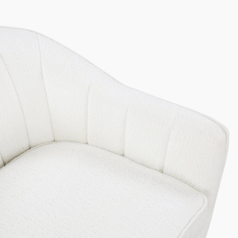 Jakyan 30" Mid-Century Modern Accent Chair with Textured Fabric Upholstery, Channel Stitched Back, Foam over Pocket Coils