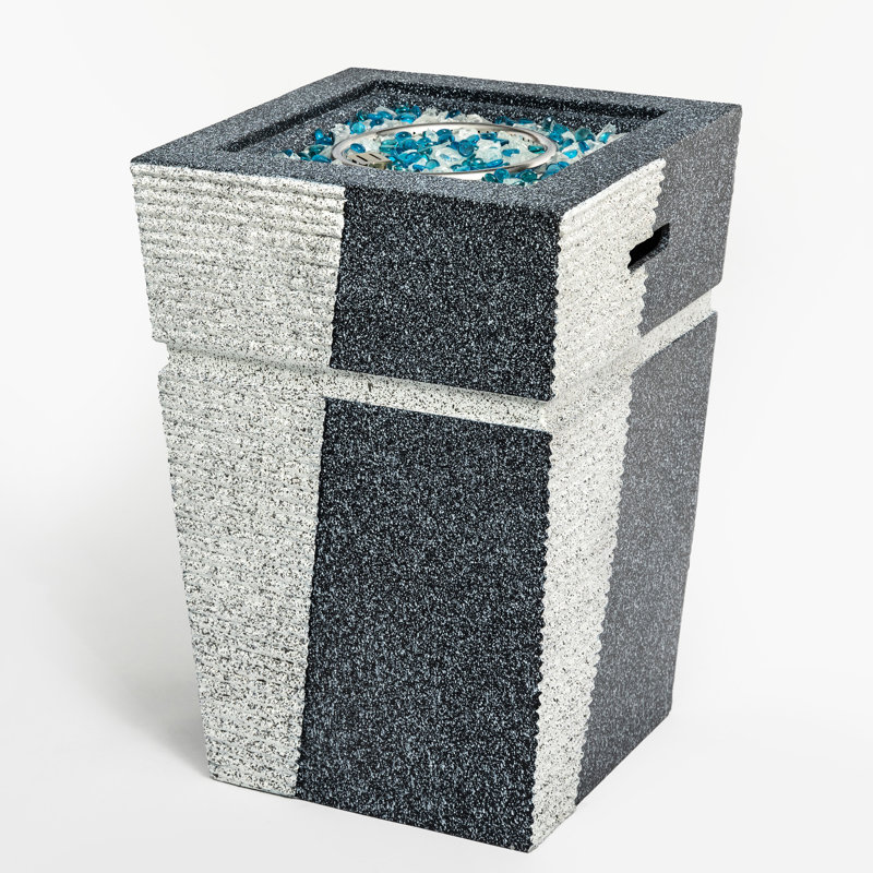 Patio de foyer au propane - colonne de béton, flamme réglable, bleu, poids de 66 lb, feu de sortie de 40000 BTU pour chauffage au gaz extérieur, 20 po de profondeur, chaleur, pierres incluses