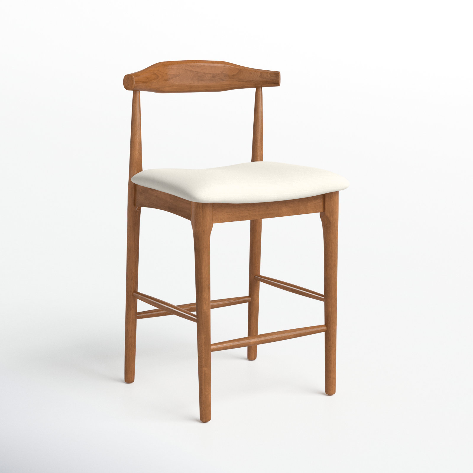 Hank " Bar Stool, Walnut, Cream, Counter Stool (25.67" Seat Height)