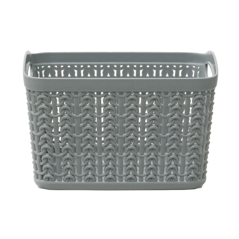 Knit Loop Storage Baskets, Grey