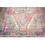 Tapis rose en patchwork de laine rétro 50 x 85 pouces