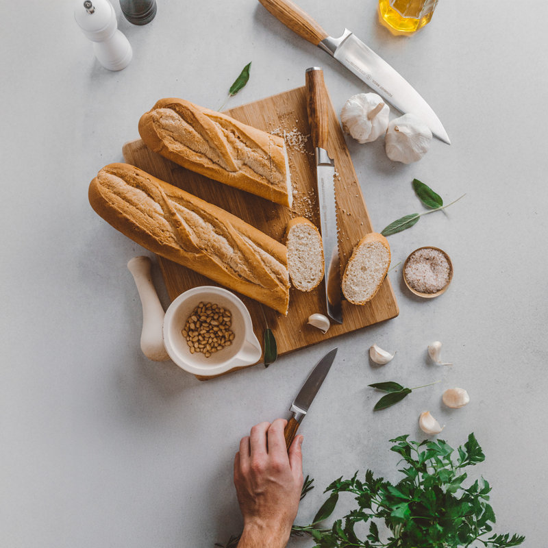 Zebra Wood 7-Piece Knife Block Set