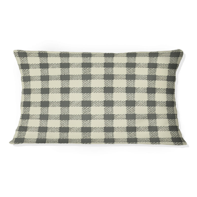 Imprimé pied-de-poule noir - coussin lombaire traditionnel