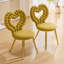 Chaise d'appoint unique en velours capitonné avec siège en métal brillant et siège moderne unique pour la décoration intérieure (ensemble de 2)-129462445