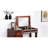 Cherry Color Bedroom Vanity And Stool - Storage Drawers, Elegant Design, Seat Cushion, Rubber Wood W/ Stylish Seat, + Poplar Veneer,