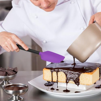 Silicone Spatula Set of 5,High Temperature Resistant, Food Grade Silicone, Dishwasher Safe, for Baking, Cooking (Purple Black)