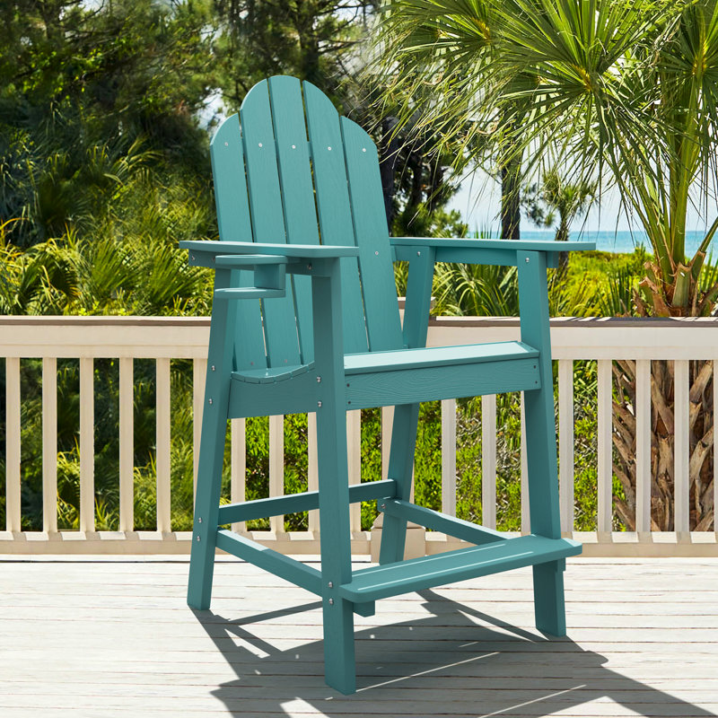 Chaise Adirondack en plastique Dutta, Bleu sarcelle