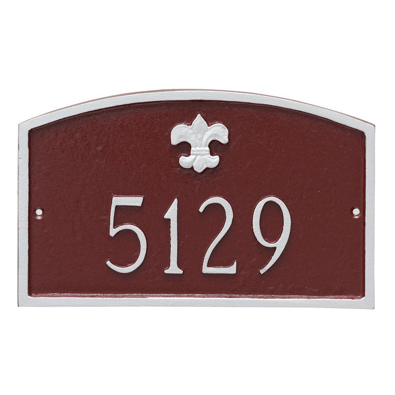 Plaque d'adresse murale 1 ligne Petite, Bronze vieilli / doré, Oui