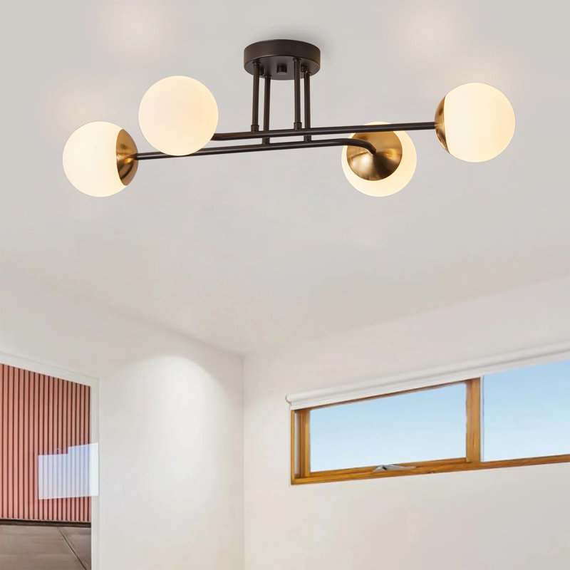 Plafonnier semi-encastré 27,56 po 4 lumières Elyjah