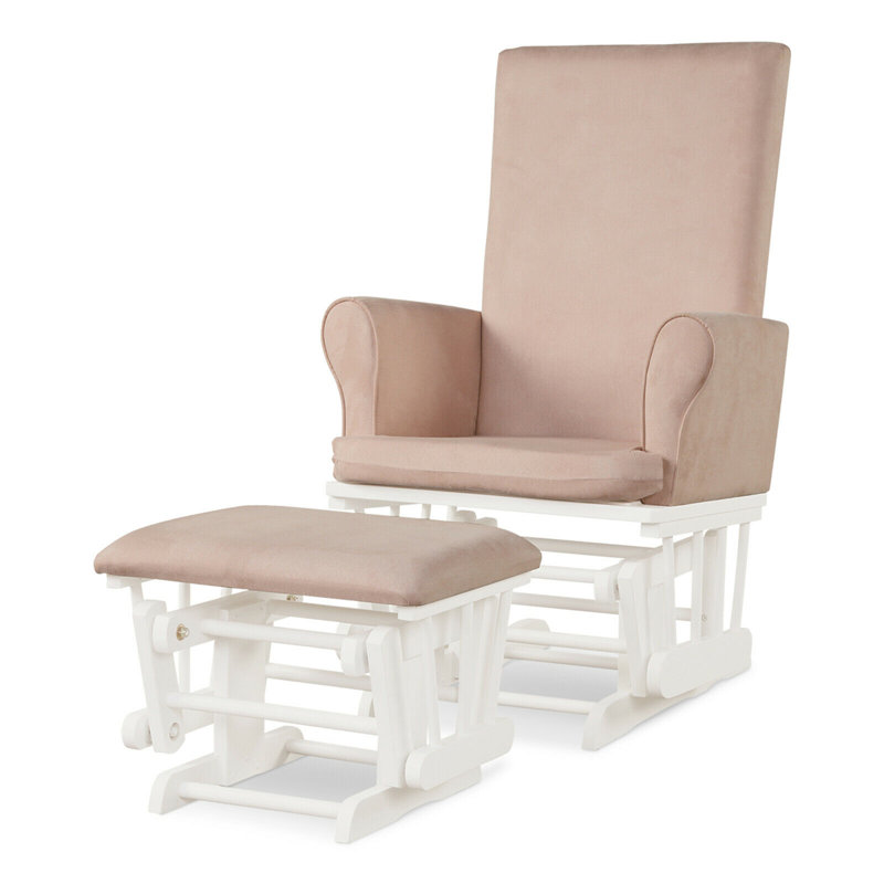 Chaise berçante Harriet Bee, Rose / blanc