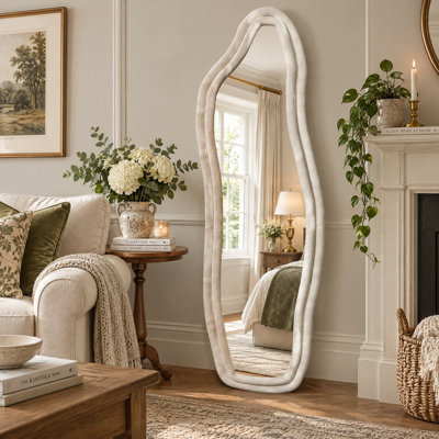 Wavy Freestanding and Wall Full Length Mirror