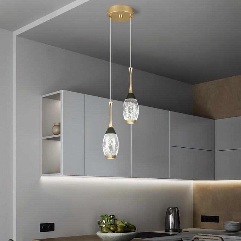 Luminaire suspendu en cristal Illona Mini, Deux lumières
