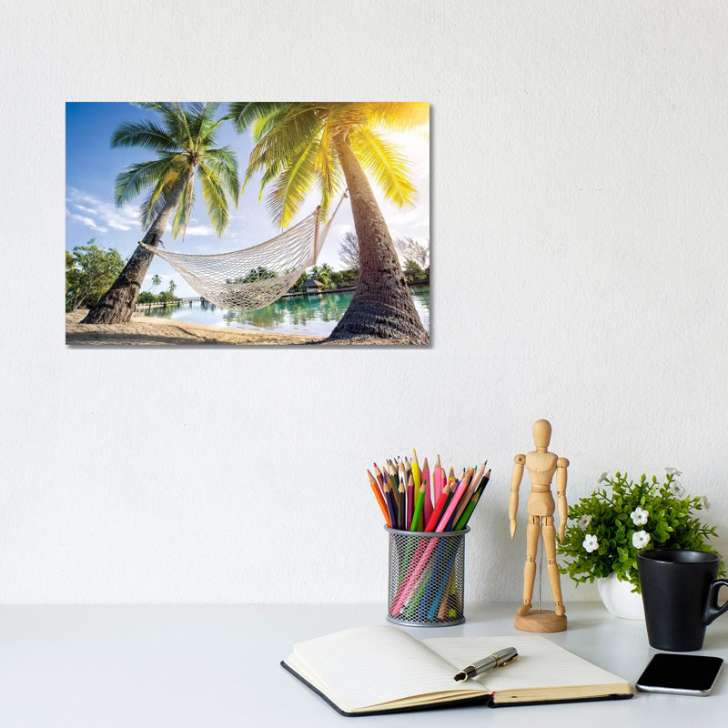 Hammock At The Beach by Jan Becke - Wrapped Canvas Gallery-Wrapped Canvas Giclée, 20.32cm H x 30.48cm W