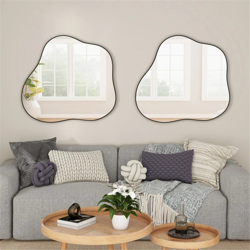 Unique Cloud-Shaped Metal Wall Mirror for Versatile Decoration