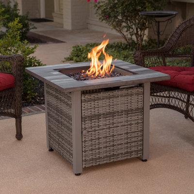 Asani 30" H Steel Propane Outdoor Fire Pit with Lid