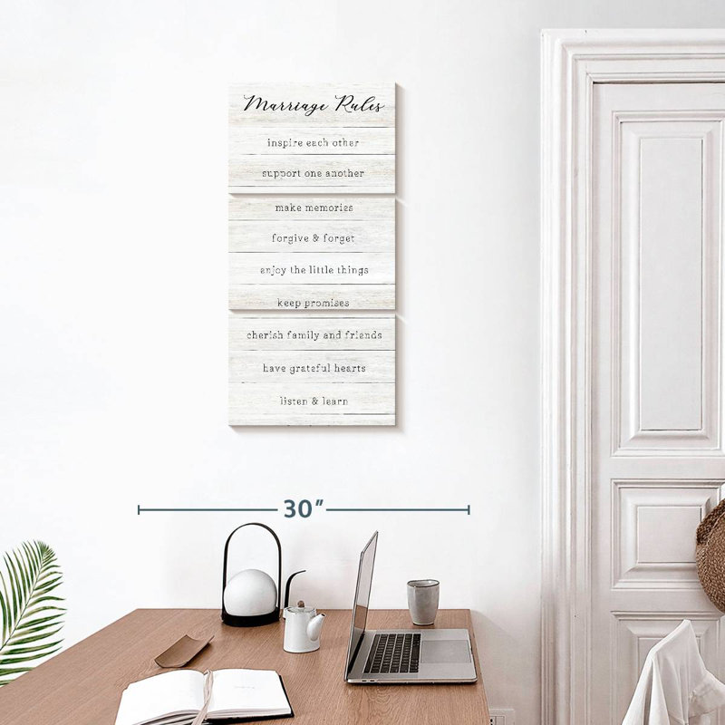 Règles du mariage, H 32 po x l 15 po