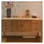 Console d'entrée minimaliste en bois naturel avec grain visible