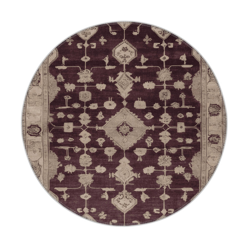 Tapis gris intérieur et extérieur surteint, Rond 5 pi