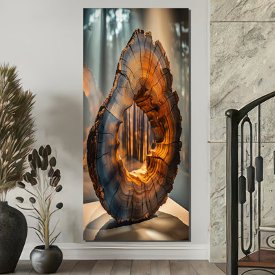 «Glenne Amber Wood Slide Ripples Through The Woods II», reproduction d'art sur toile encadrée